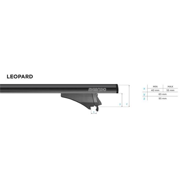 Bare transversale MENABO Leopard Black XL, Mini Countryman (R60), 2010-2016, 135 cm