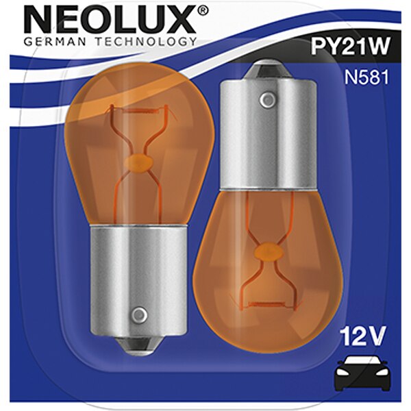 Set 2 becuri Halogen NEOLUX N581-02B, PY21W, 21W, 12V