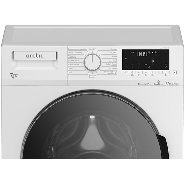 Masina de spalat rufe frontala cu uscator ARCTIC APLWD741262WST, 7/4 kg, 1200rpm, Clasa D/E, alb