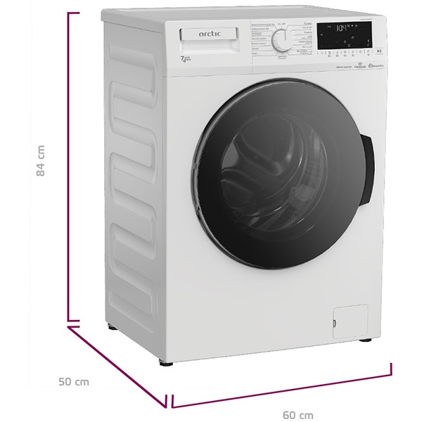 Masina de spalat rufe frontala cu uscator ARCTIC APLWD741262WST, 7/4 kg, 1200rpm, Clasa D/E, alb