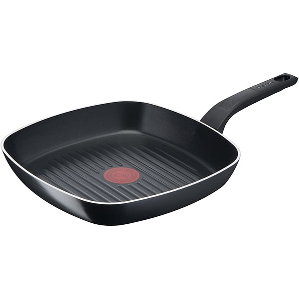 Tigaie grill TEFAL Simply Clean B5674053, 26x26cm, aluminiu, Thermo Signal, negru