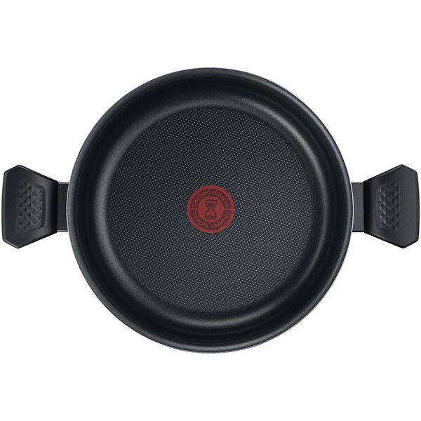 Oala cu capac TEFAL Simply Clean B5674653, 4.5l, 24cm, aluminiu, negru