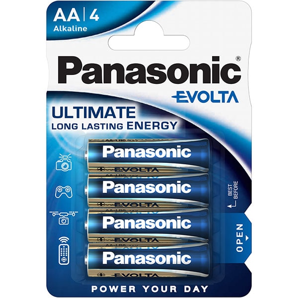 Baterii PANASONIC Evolta Alkaline LR6/AA, 4 bucati