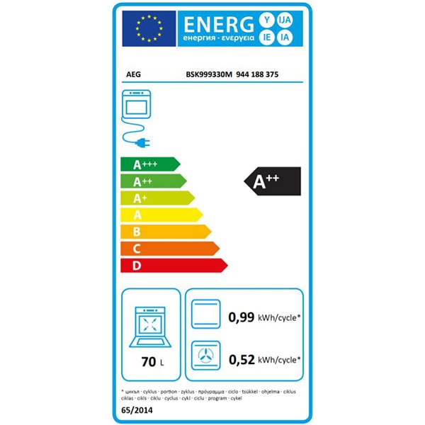 Cuptor incorporabil AEG SteamPro BSK999330M, Electric, Gatire cu abur, 70 l, Clasa A++, CookView, Wi-Fi, negru-inox
