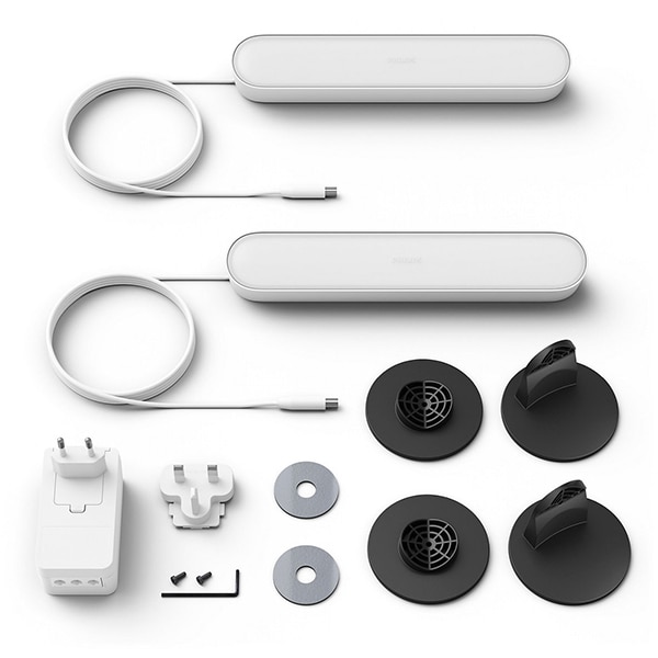 Pachet lampi inteligente PHILIPS Hue Play, lumina RGB, 6.6W, alb, 2 buc