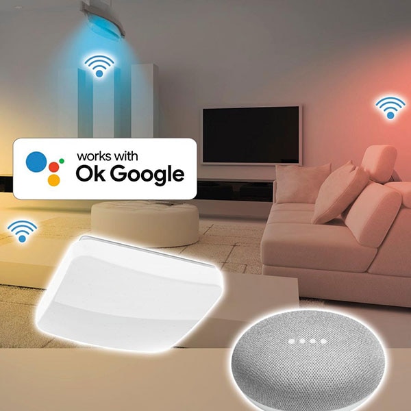 Plafoniera LED Smart HAMA 176546, 10W, 1500lm, Wi-Fi, lumina variabila, alb