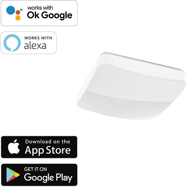 Plafoniera LED Smart HAMA 176546, 10W, 1500lm, Wi-Fi, lumina variabila, alb