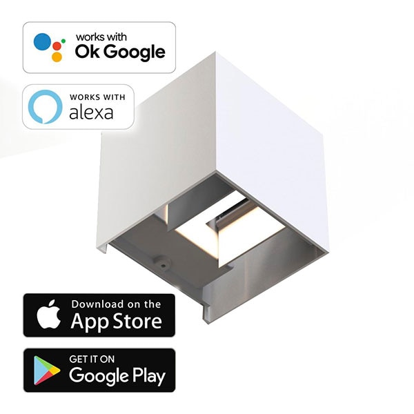 Aplica de perete LED Smart HAMA 176564, 6W, 350lm, Wi-Fi, lumina variabila, alb