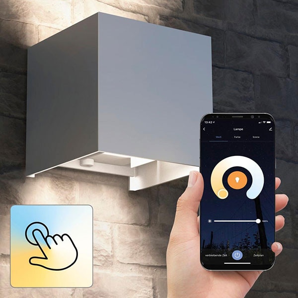 Aplica de perete LED Smart HAMA 176564, 6W, 350lm, Wi-Fi, lumina variabila, alb