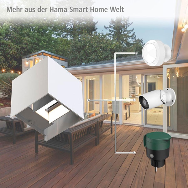 Aplica de perete LED Smart HAMA 176564, 6W, 350lm, Wi-Fi, lumina variabila, alb