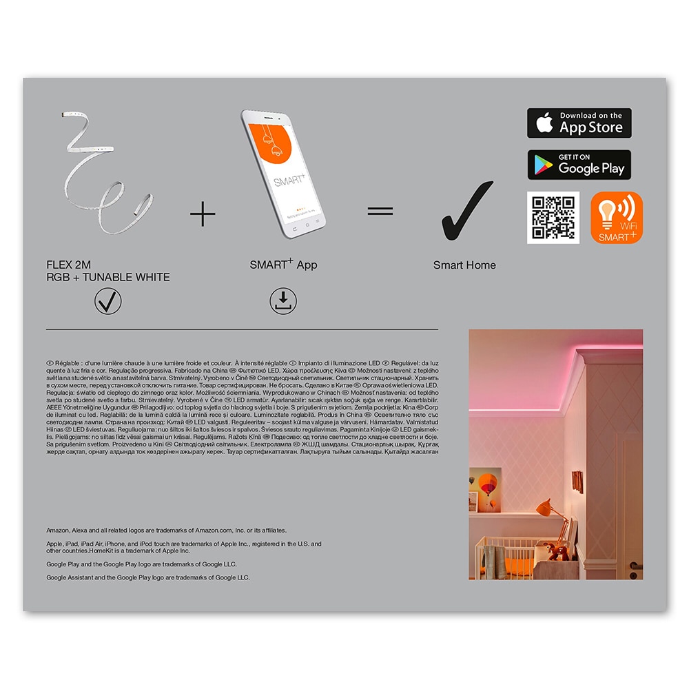 Banda LED Smart LEDVANCE FLEX RGBTW 2M, Wi-Fi, RGB, 8.5W, 550lm, 2m