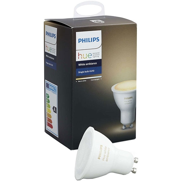 Bec LED Smart PHILIPS Hue Ambiance, GU10, 5.5W, 250lm, lumina variabila
