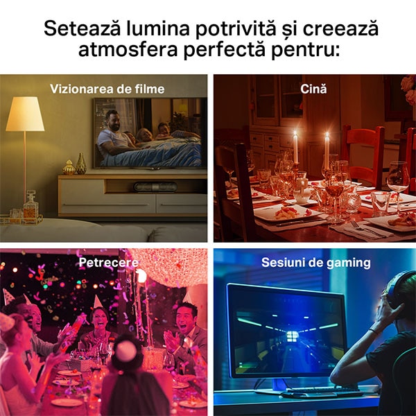 Bec LED Smart TP-LINK Tapo L530E, E27, 9W, 806lm, Wi-Fi, lumina variabila, compatibil Alexa, Google Assistant