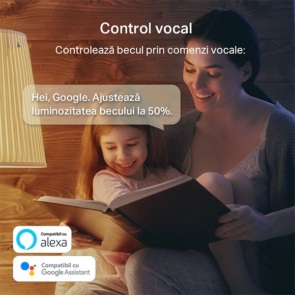 Bec LED Smart TP-LINK Tapo L530E, E27, 9W, 806lm, Wi-Fi, lumina variabila, compatibil Alexa, Google Assistant