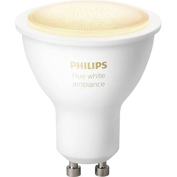 Bec LED Smart PHILIPS Hue Ambiance, GU10, 5.5W, 250lm, lumina variabila