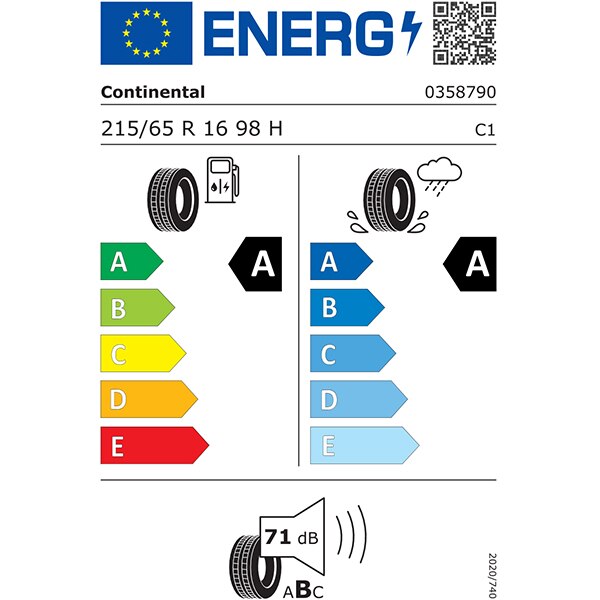 Anvelopa vara CONTINENTAL EcoContact 6 215/65 R16 98H