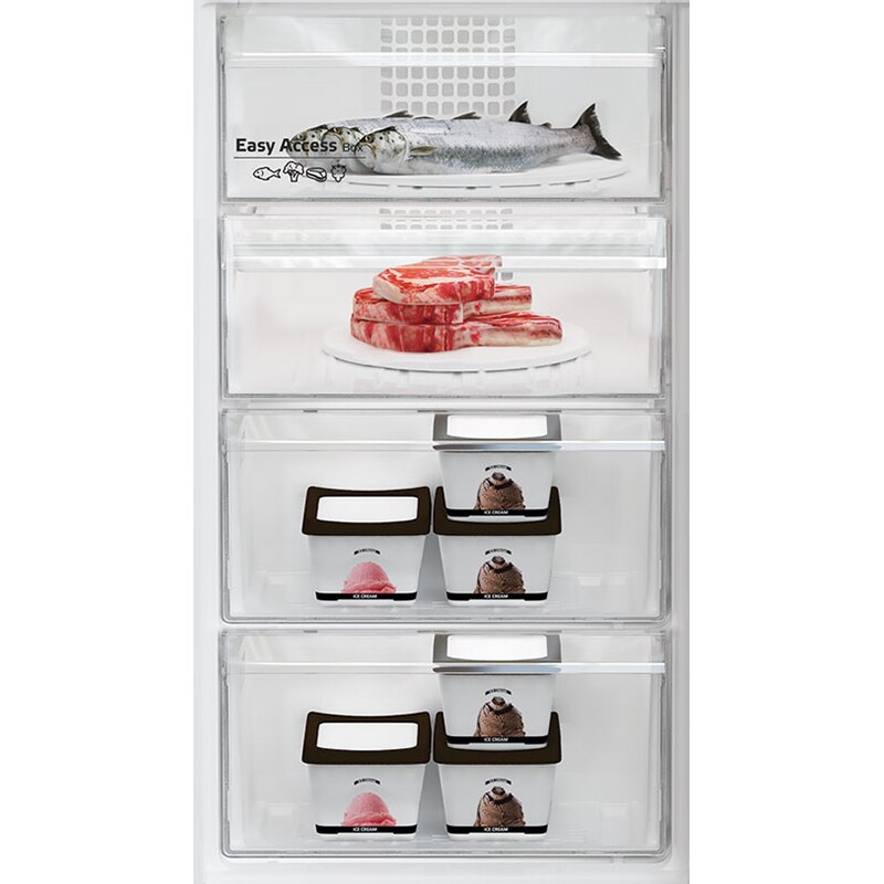 Combina frigorifica ARCTIC AK60386M40NFMT, Full No Frost, 358 l, H 202.5 cm, Clasa E, argintiu