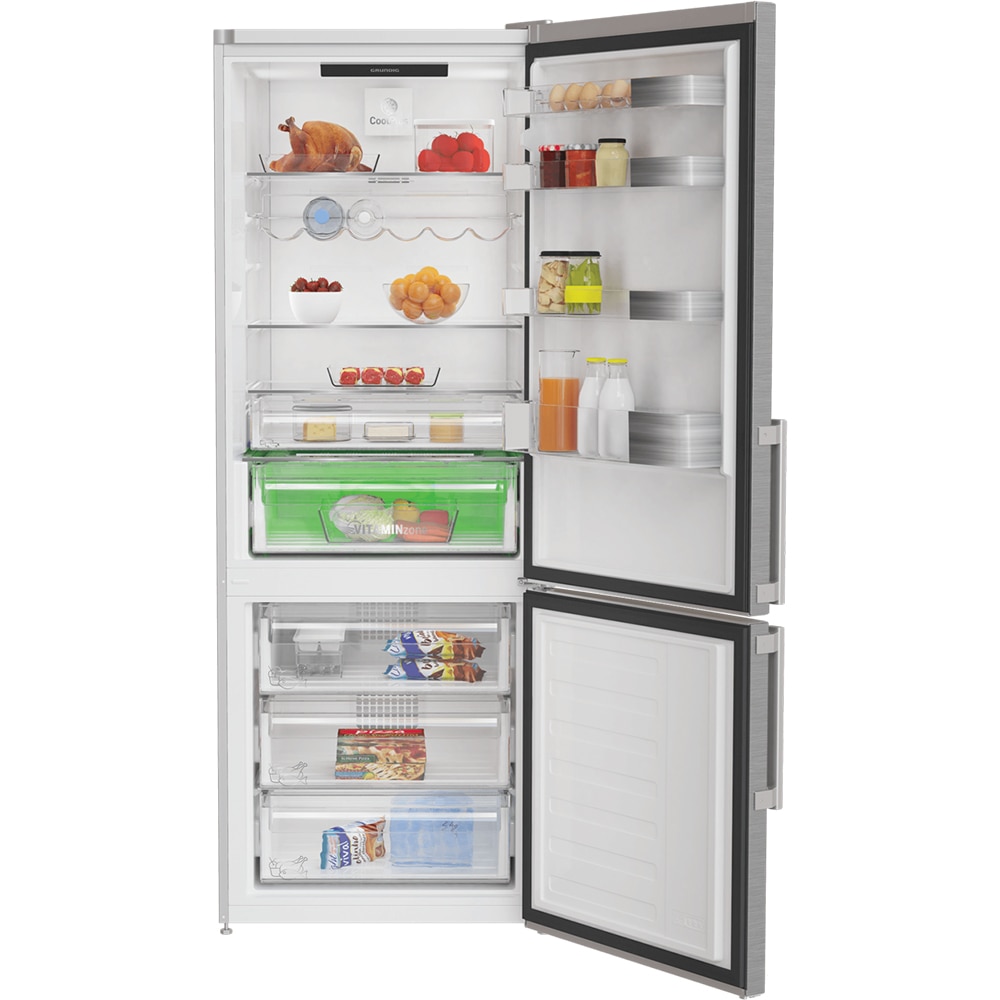 Combina frigorifica GRUNDIG GKN 27940 FXN, Cool Plus, 514 l, H 192 cm, Clasa E, inox