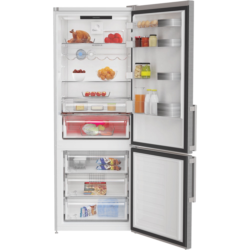 Combina frigorifica GRUNDIG GKN 27940 FXN, Cool Plus, 514 l, H 192 cm, Clasa E, inox