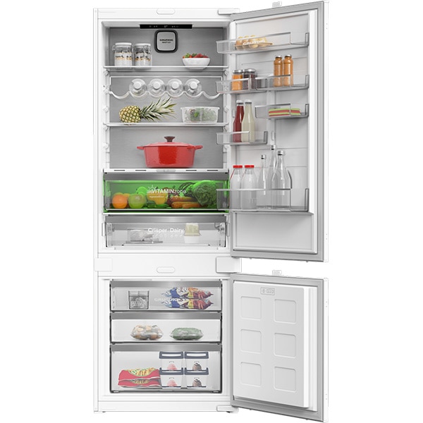 Combina frigorifica incorporabila GRUNDIG GKNI6950FHN, No Frost, 370 l, H 194 cm, Clasa D, HomeWhiz