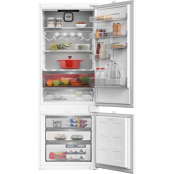 Combina frigorifica incorporabila GRUNDIG GKNI6950FHN, No Frost, 370 l, H 194 cm, Clasa D, HomeWhiz