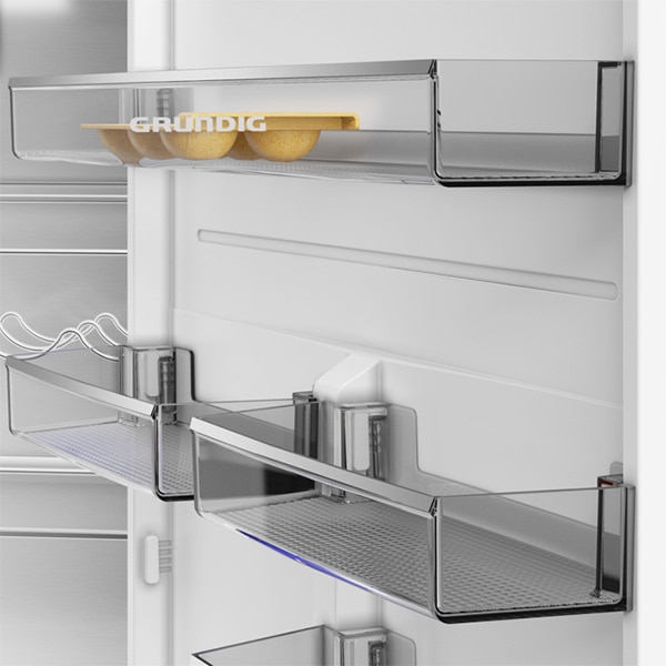 Combina frigorifica incorporabila GRUNDIG GKNI6950FHN, No Frost, 370 l, H 194 cm, Clasa D, HomeWhiz