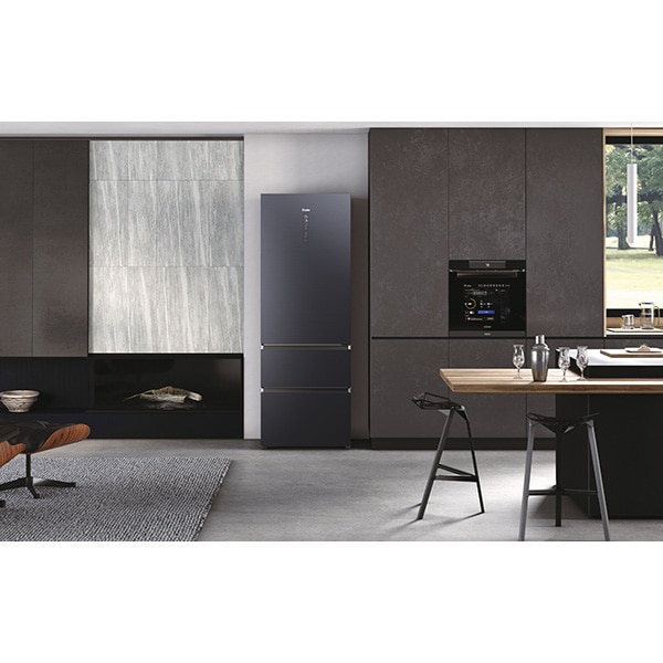 Combina frigorifica HAIER HTW7720ENMB, No Frost, 483 l, H 201 cm, Clasa E, Wi-Fi, negru
