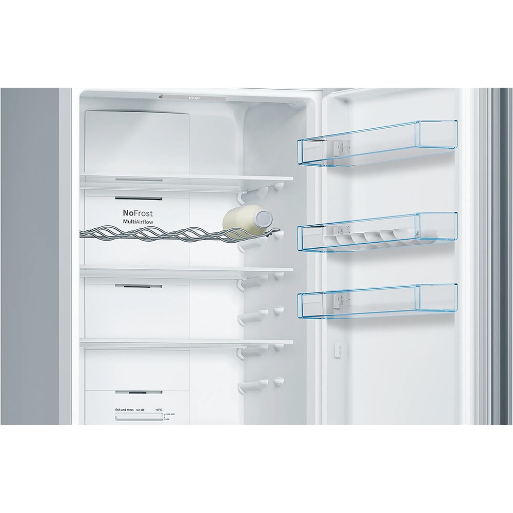Combina frigorifica BOSCH KGN39VLEB, No Frost, 368 l, H 203 cm, Clasa E, inox