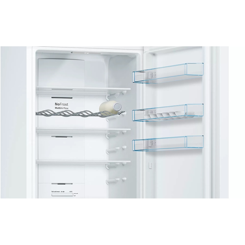 Combina frigorifica BOSCH KGN39VWEQ, No Frost, 368 l, H 203 cm, Clasa E, alb