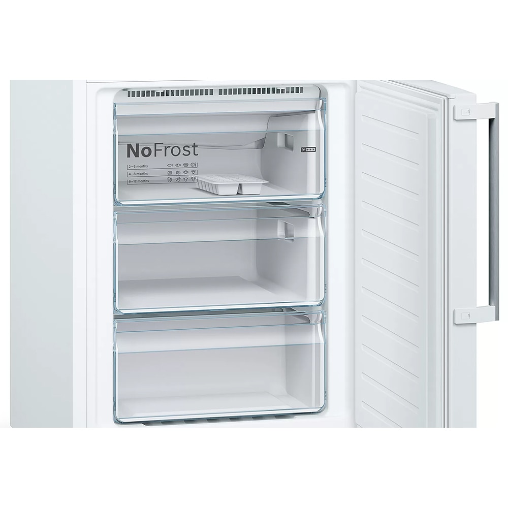 Combina frigorifica BOSCH KGN39VWEQ, No Frost, 368 l, H 203 cm, Clasa E, alb