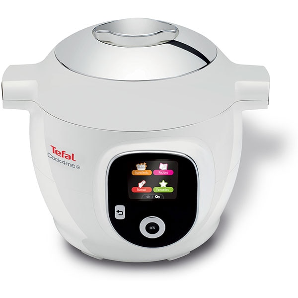 Multicooker TEFAL Cook4Me+ CY851130, 6l, 1600W, 6 programe, aplicatie 150 retete, alb-gri