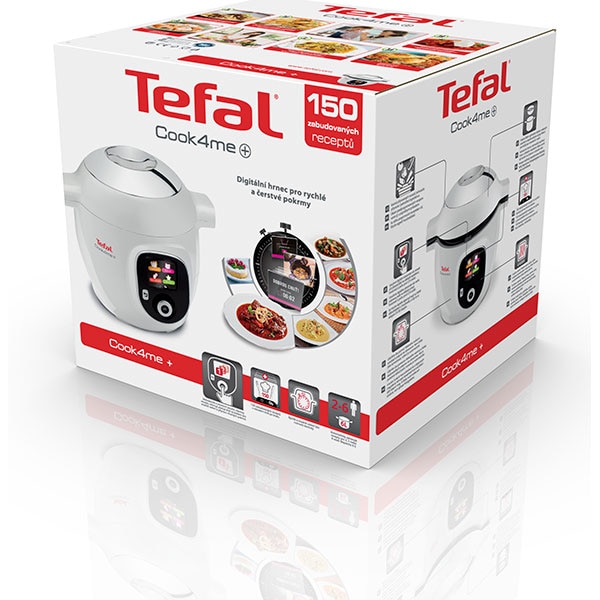 Multicooker TEFAL Cook4Me+ CY851130, 6l, 1600W, 6 programe, aplicatie 150 retete, alb-gri