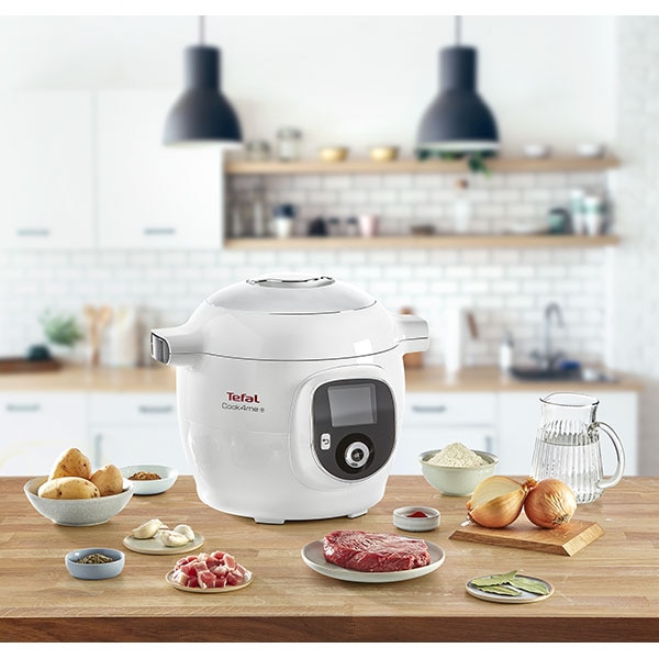 Multicooker TEFAL Cook4Me+ CY851130, 6l, 1600W, 6 programe, aplicatie 150 retete, alb-gri