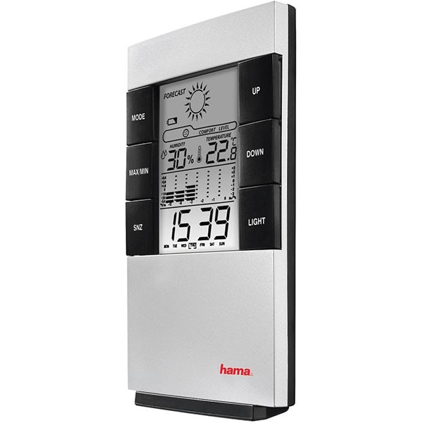 Statie meteo HAMA TH200, Termometru, Higrometru, argintiu-negru