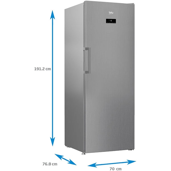 Congelator BEKO RFNE448E41XB, No Frost, 404 l, H 191.2 cm, Clasa E, argintiu