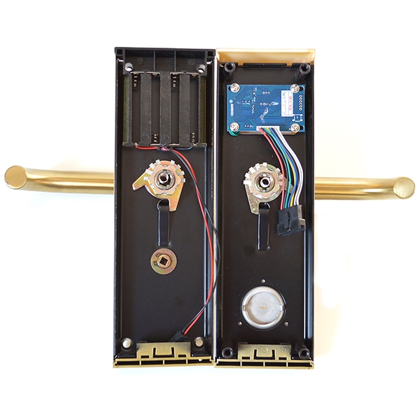 Yala control acces hotelier PNI CH2000R, cu cititor de card, deschidere dreapta, auriu