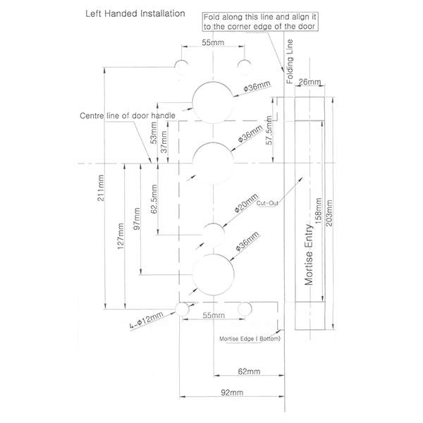 Yala control acces hotelier PNI CH2000R, cu cititor de card, deschidere dreapta, auriu