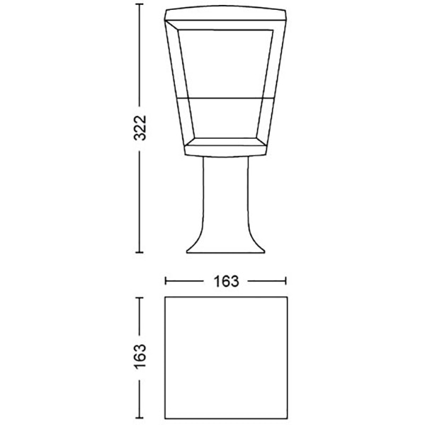 Stalp iluminat smart PHILIPS Hue 8718696170595, 15W, 1150lm, IP44, RGB, negru