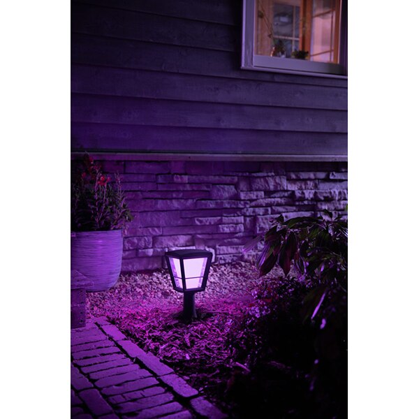 Stalp iluminat smart PHILIPS Hue 8718696170595, 15W, 1150lm, IP44, RGB, negru