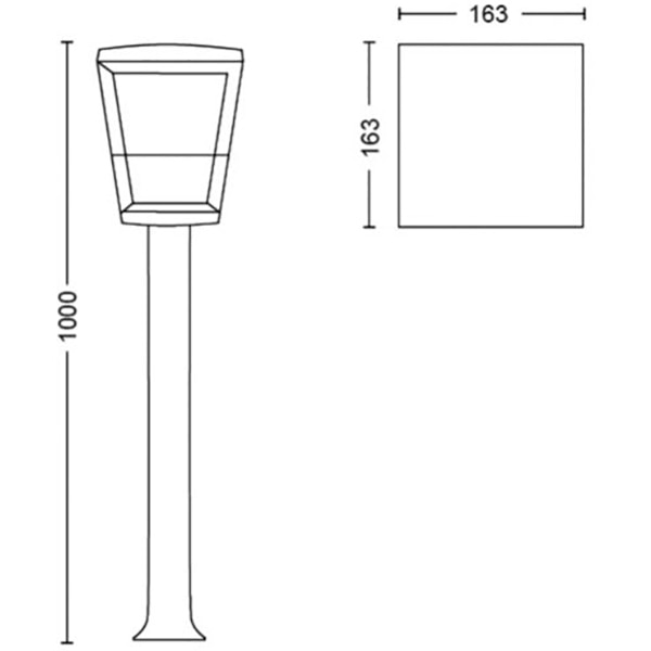 Stalp iluminat smart PHILIPS Hue 8718696170601, 15W, 1150lm, IP44, RGB, negru