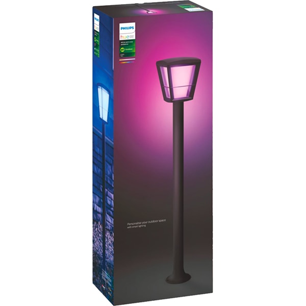 Stalp iluminat smart PHILIPS Hue 8718696170601, 15W, 1150lm, IP44, RGB, negru