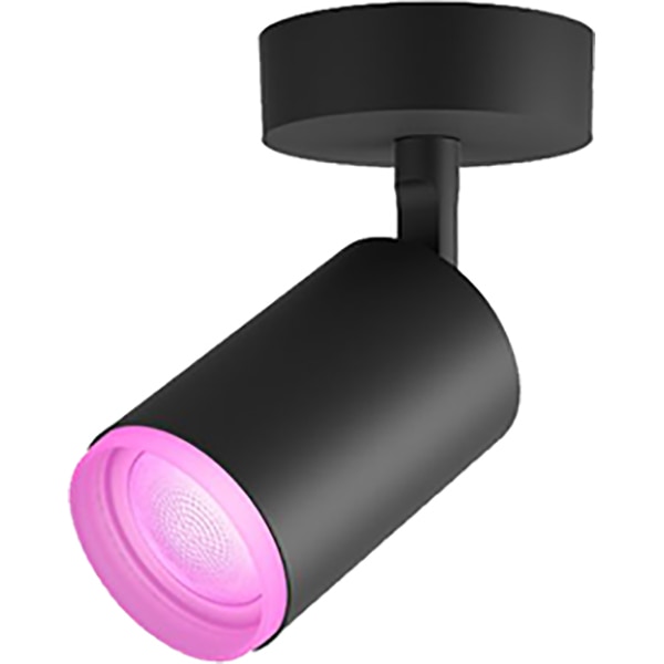 Spot LED smart PHILIPS Hue 8718696171509, 5.7W, 350lm, IP20, RGB, negru