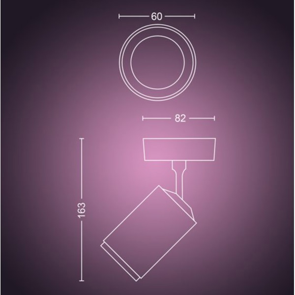 Spot LED smart PHILIPS Hue 8718696171509, 5.7W, 350lm, IP20, RGB, negru