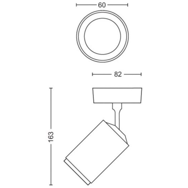 Spot LED smart PHILIPS Hue 8718696171509, 5.7W, 350lm, IP20, RGB, negru