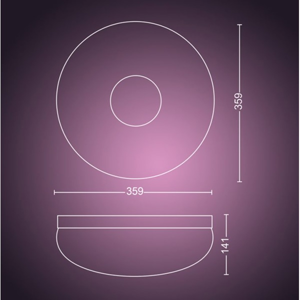 Plafoniera LED Smart PHILIPS Hue 8718696174593, 32W, 2400lm, RGB, Bluetooth, Compatibil Alexa, Google Assistant, alb