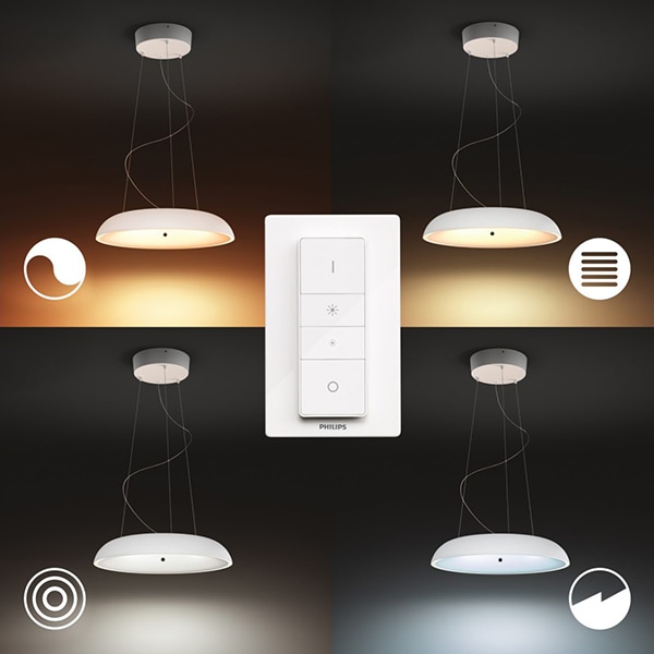 Lustra smart PHILIPS Hue Amaze 8718696175156, 33.5W, LED, intrerupator cu variator, alb