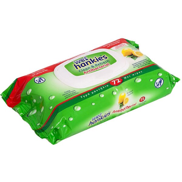 Servetele umede antibacteriene WET HANKIES Lamaie, 72 bucati