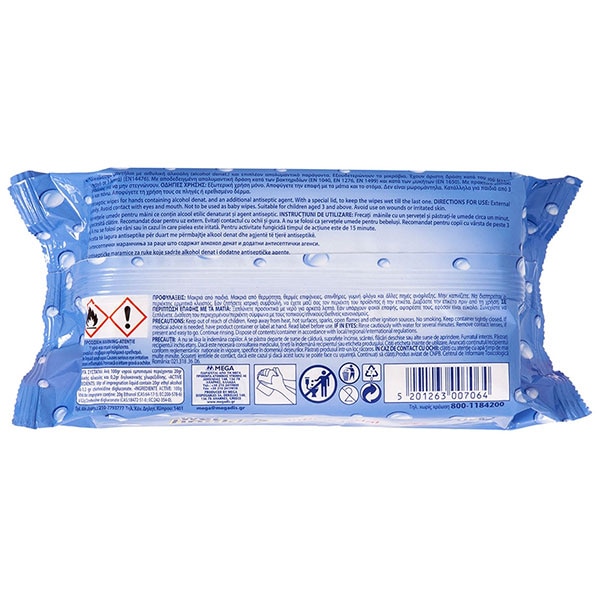 Servetele umede antibacteriene WET HANKIES Clean & Protect, 72 bucati