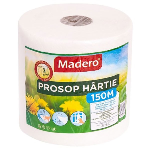 Prosoape de hartie MADERO 12001M, 2 straturi, 1 rola, 150 m