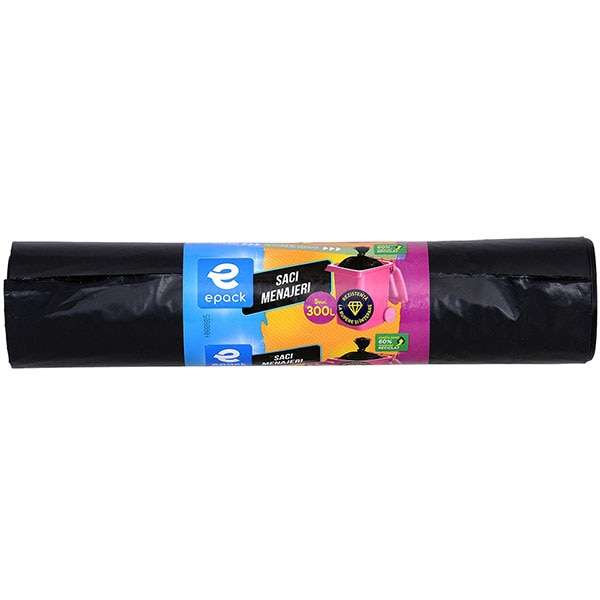 Saci menajeri EPACK 014883, 5 bucati, 300 l, negru